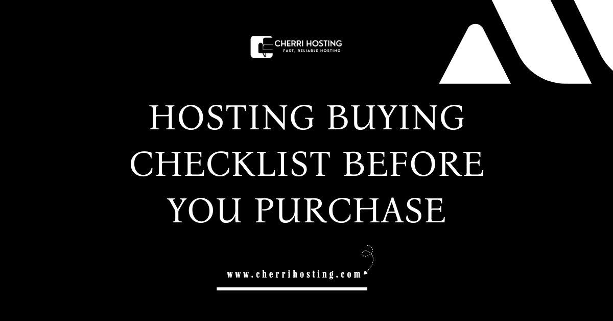 Hosting Buying Checklist Before You Purchase
